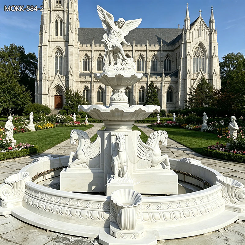 white Saint Michael fountain