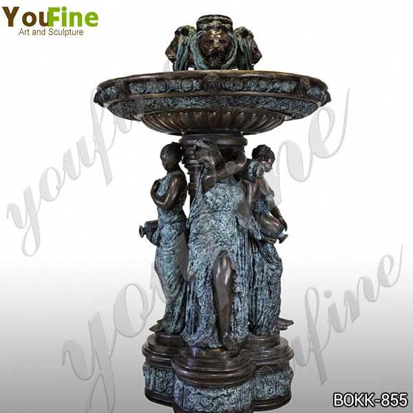 Antique Large Bronze Garden Statuary Fountain