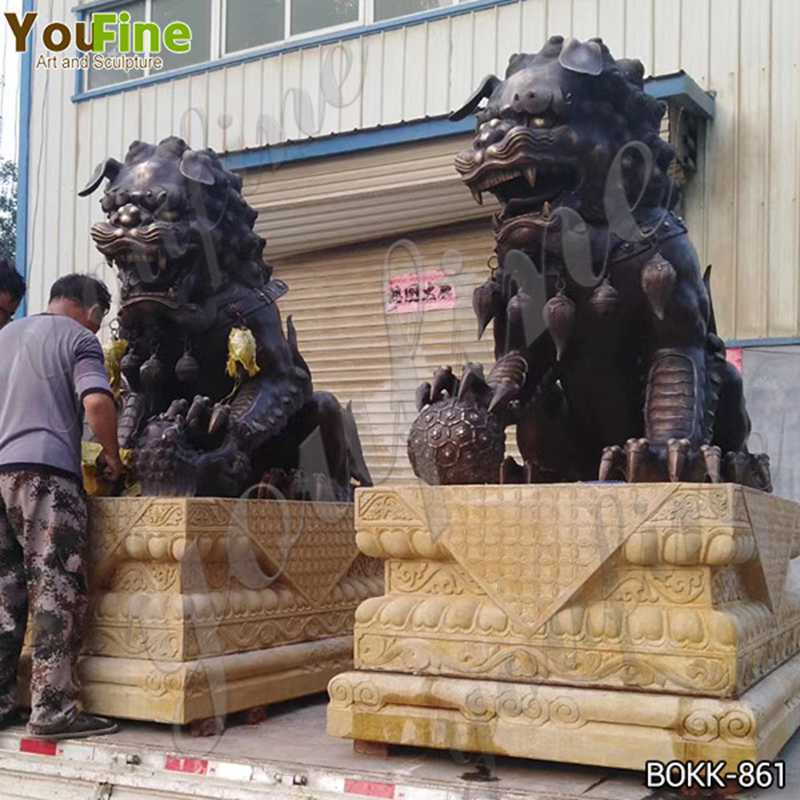 Bronze Chinese Lions Statues