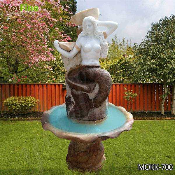Cheap Price Garden Life Size Marble Mermaid Fountain for Sale MOKK700