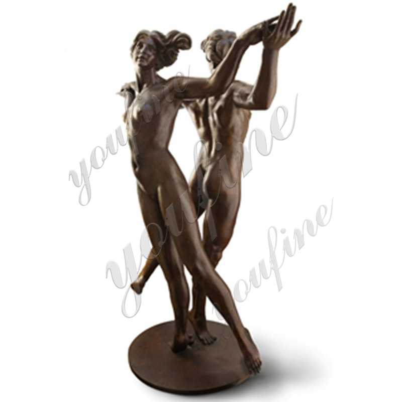 Classic Dancing Faun Antique Bronze Statue