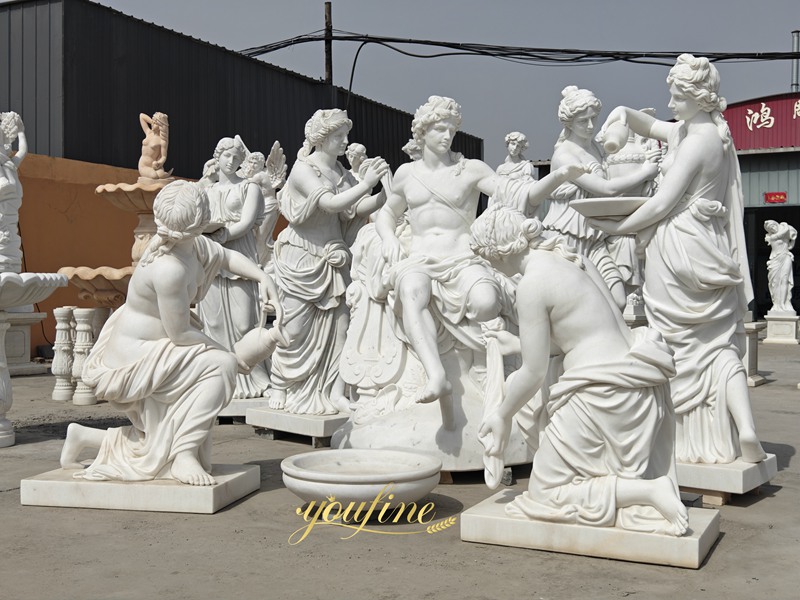 Classic Greek Outdoor White Marble Apollo Bath Statue Supplier-4