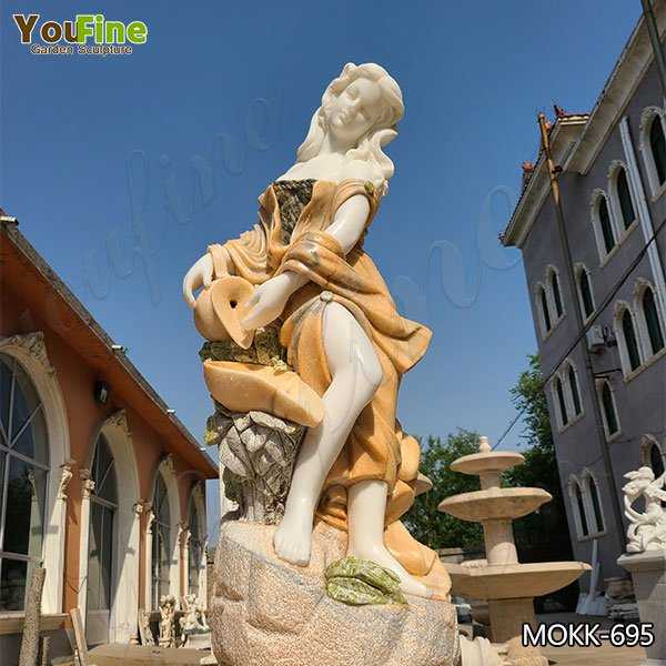 Classic Victorian Lady Beige Marble Fountain