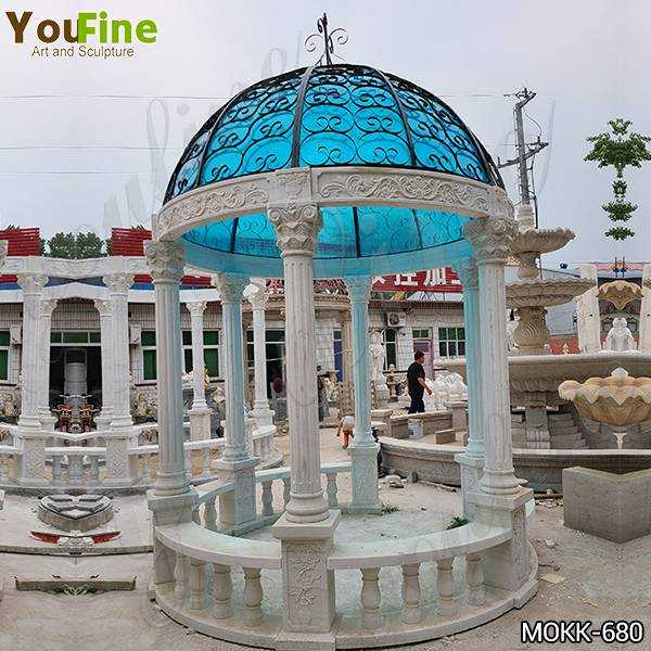 Customized Outdoor Marble Garden Column Gazebo for Sale MOKK-680