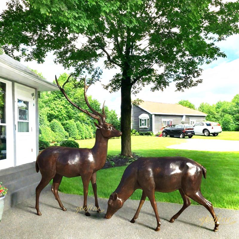 Doe and Fawn Garden Statues