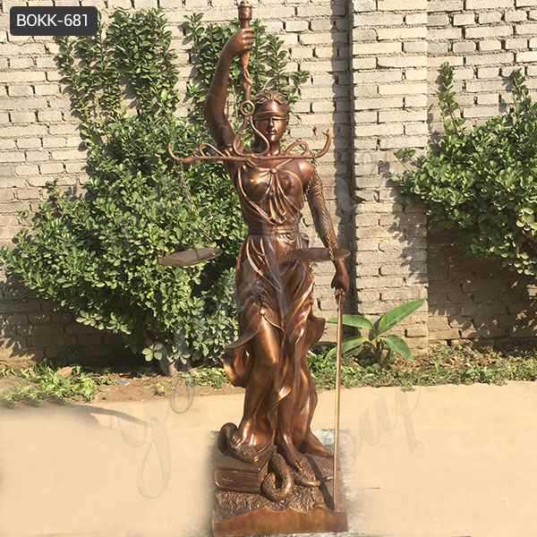 Famous Western Antique Bronze Lady Justice Statue for Outdoor Decor Supplier BOKK-681