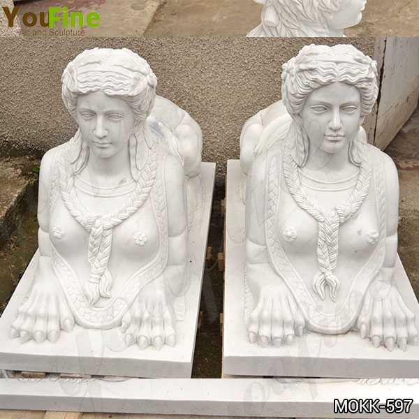 Garden Decor Egyptian Large Marble Sphinx Statues