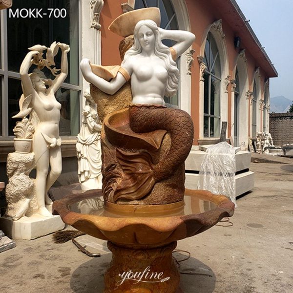 Garden Life Size Marble Mermaid Fountain