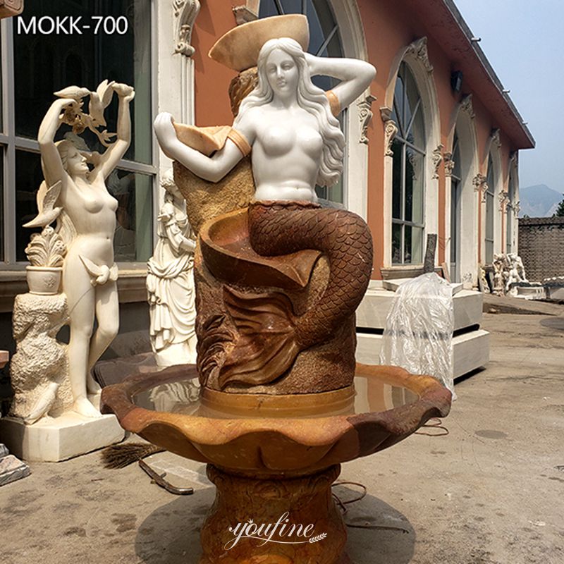 Garden Life Size Marble Mermaid Fountain