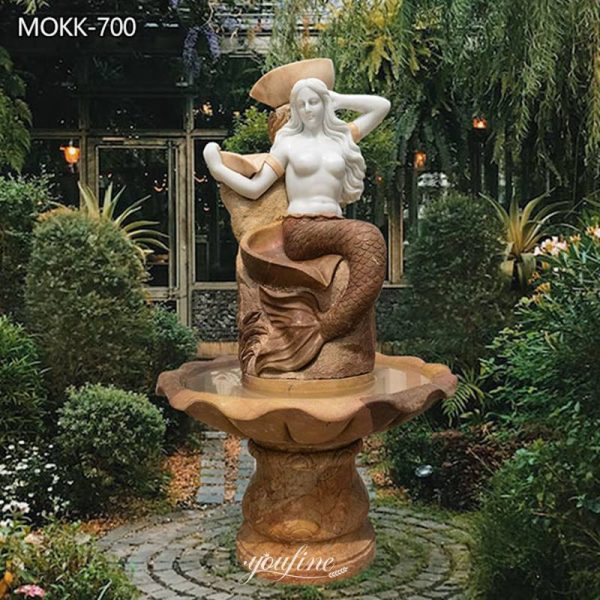 Cheap Price Garden Life Size Marble Mermaid Fountain for Sale