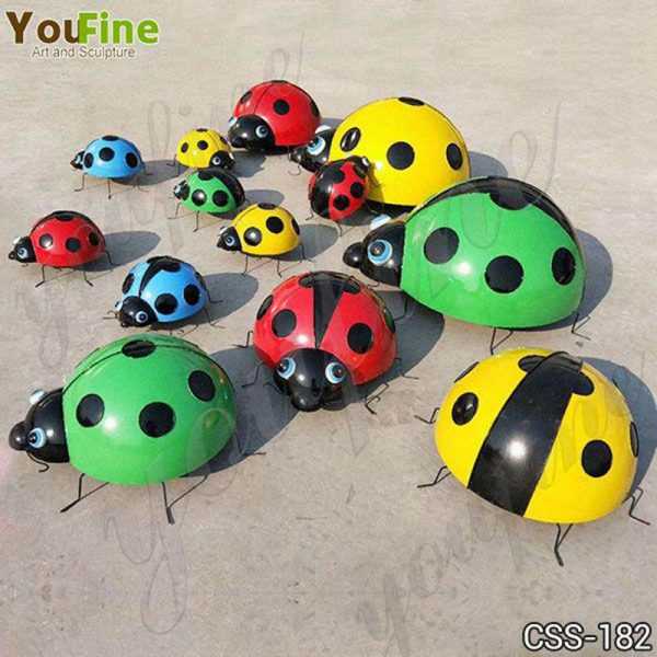 Garden Stainless Steel Ladybug Sculptures for Sale