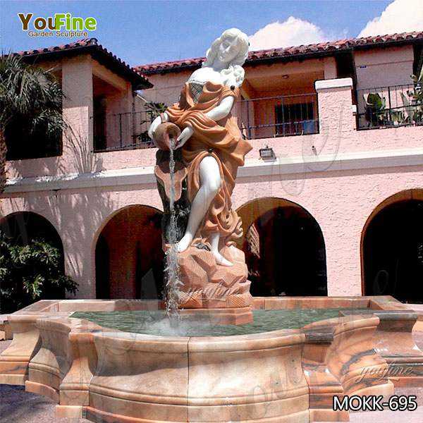 Classic Garden Victorian Lady Red Marble Fountain Suppliers MOKK-695