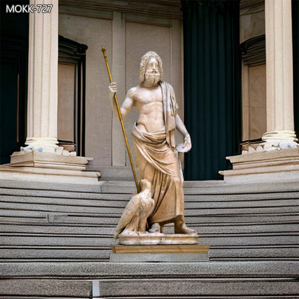 Hand Carved Greek God Zeus Marble Statue 1