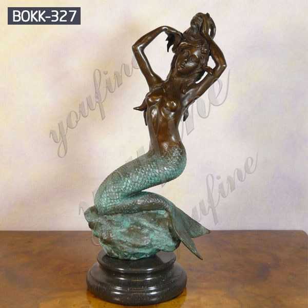 Hot-selling Outdoor Antique Bronze Mermaid Sculpture for Decor Manufacturer BOKK-327