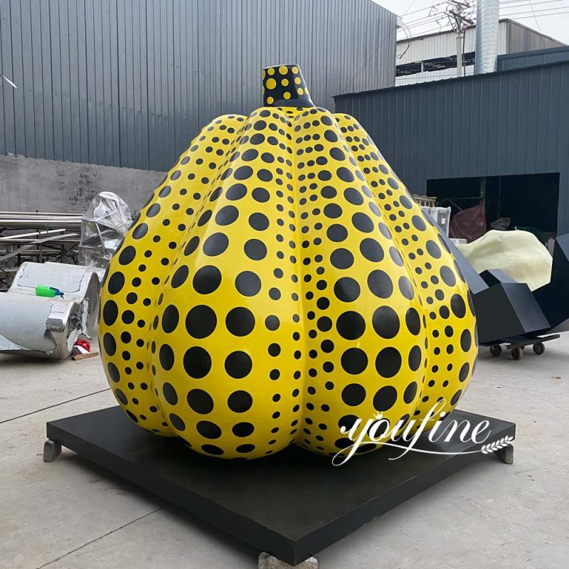 painted stainless steel pumpkin sculpture