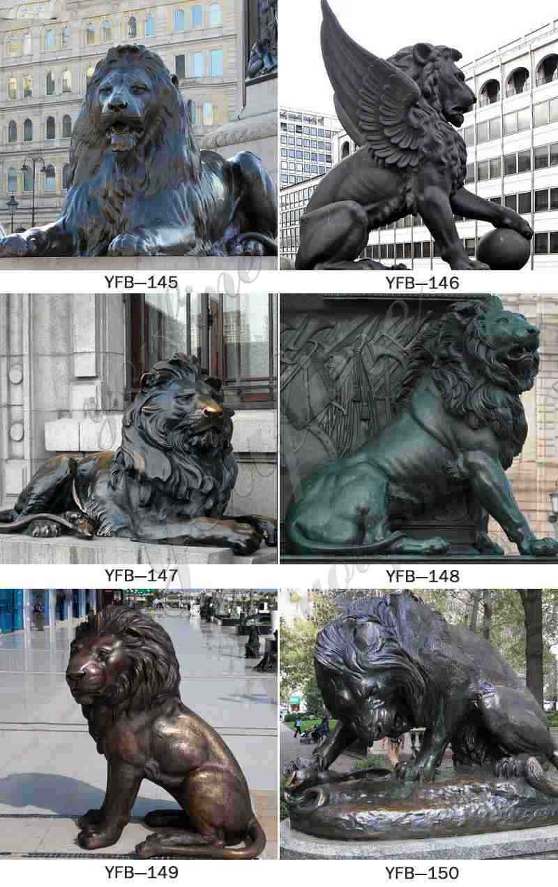 Large Bronze Chinese Lions Statue