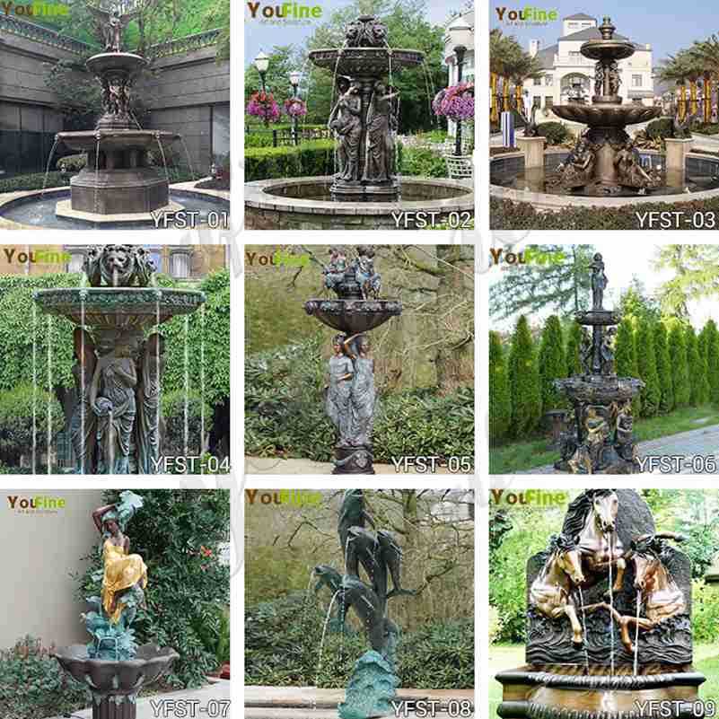 Large Bronze Garden Water Fountain for Sale