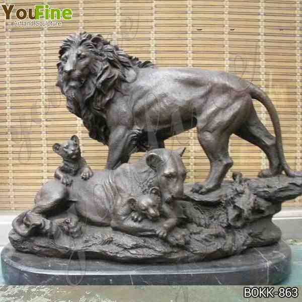 Large Size Outdoor Bronze Lions Sculptures for Decor Manufacturer BOKK-863