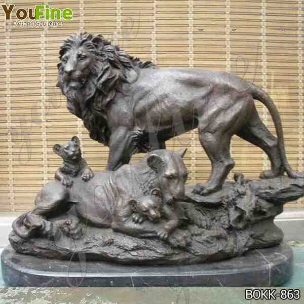 Large Size Outdoor Bronze Lions Sculptures for Decor Manufacturer BOKK-863