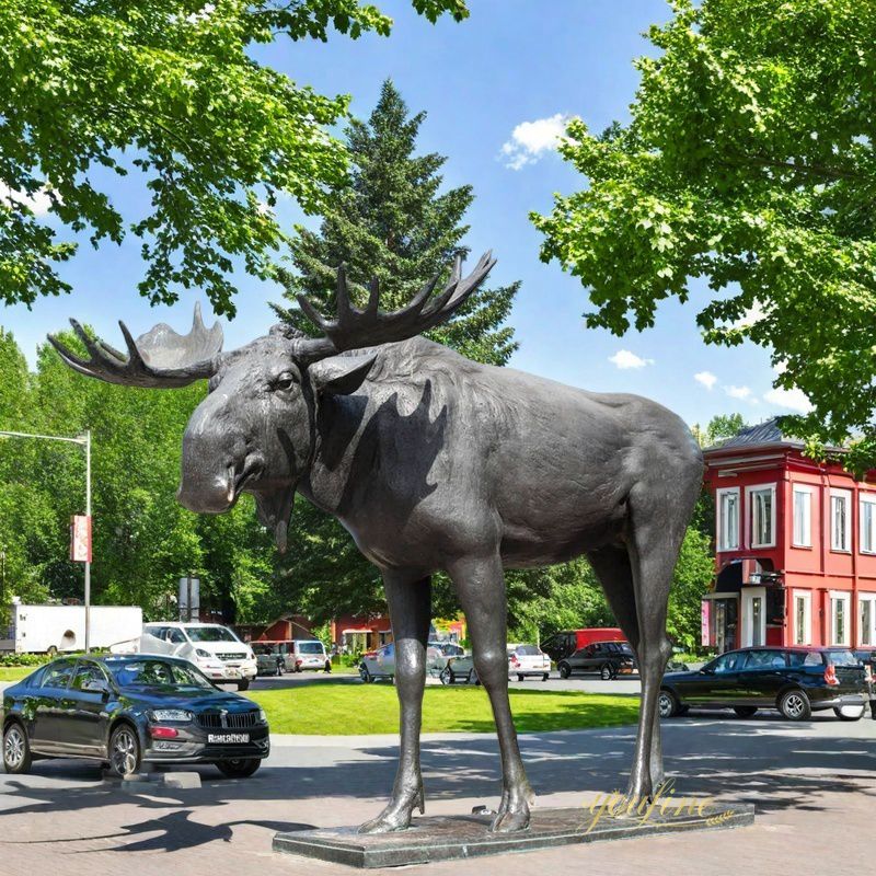 Large moose garden statue