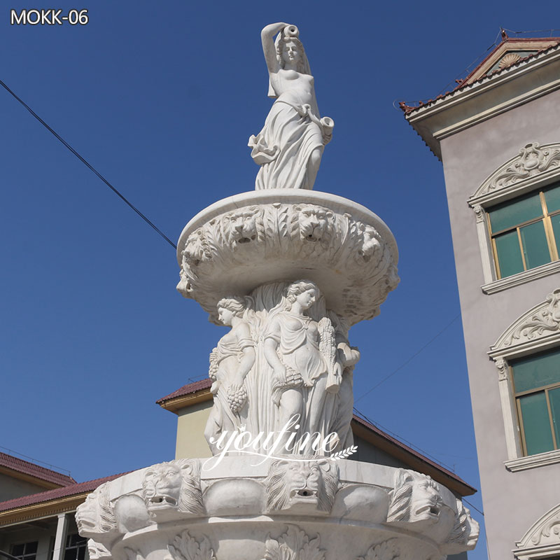 Luxurious Marble Tiered Statuary Fountain