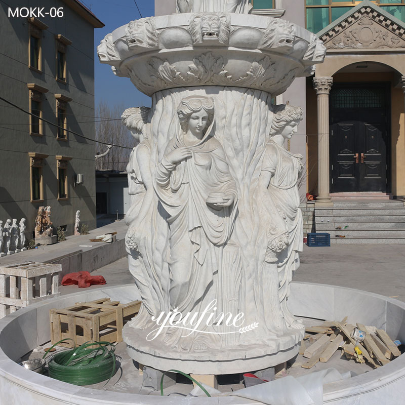 Marble Tiered Statuary Fountain details