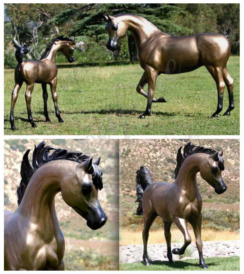 Mare and Filly Bronze Statue for Outdoor Decor