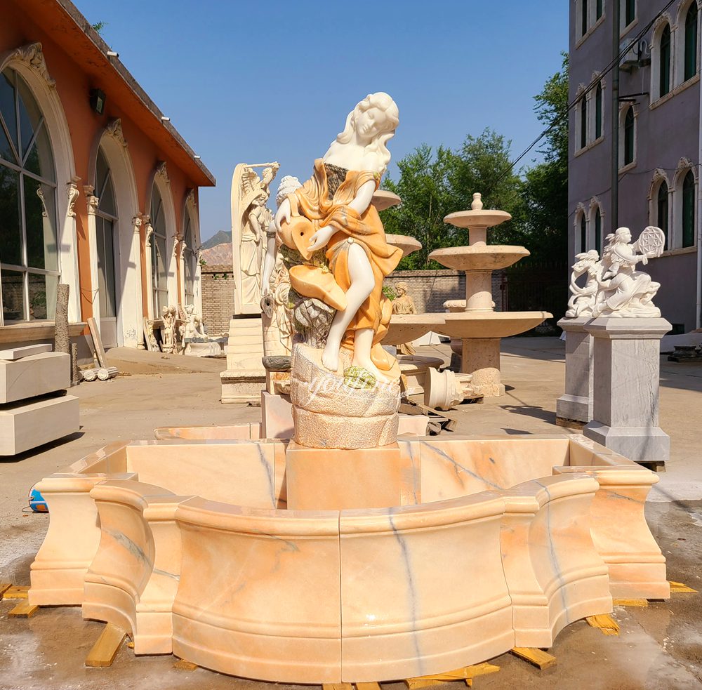 Natural sunset red marble Lady Fountain
