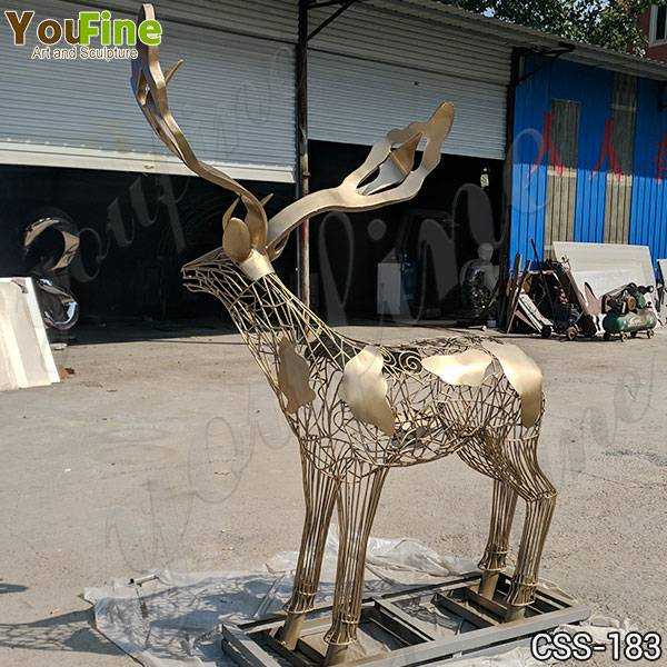 e Deer Stainless Steel Sculpture