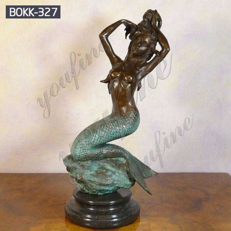 Outdoor Antique Bronze Mermaid Sculpture