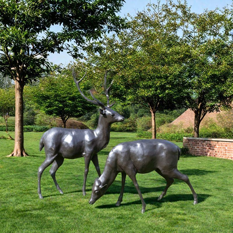 Outdoor Doe and Fawn Garden Deer Statues BOKK-287