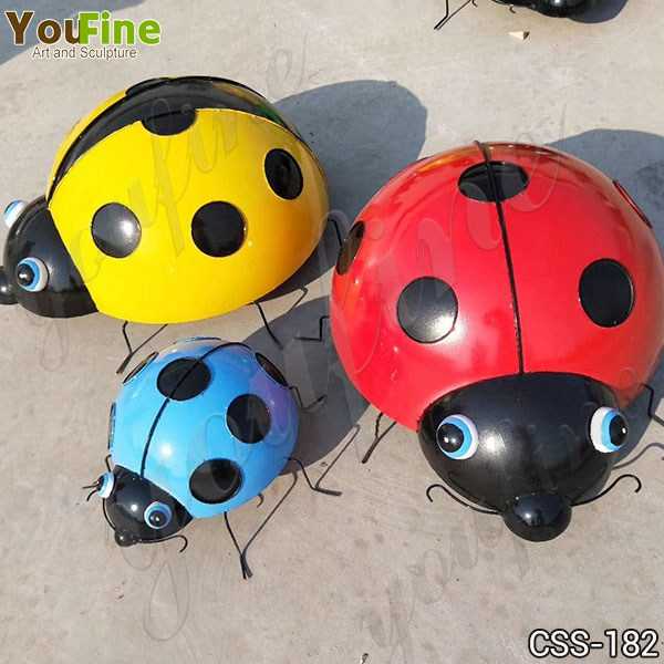 Outdoor Garden Stainless Steel Ladybug Sculptures for Sale