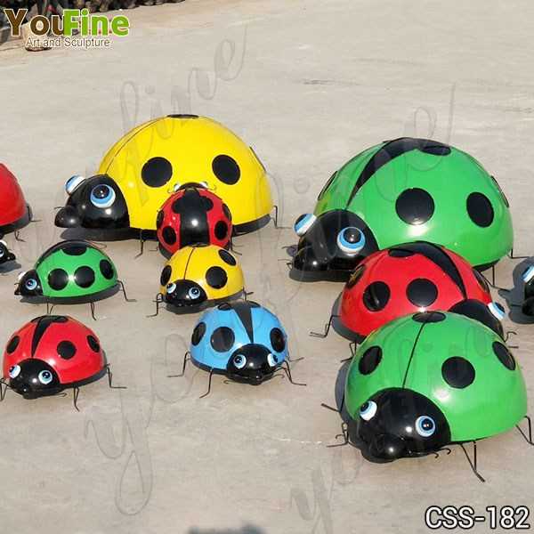 Outdoor Garden Stainless Steel Ladybug Sculptures