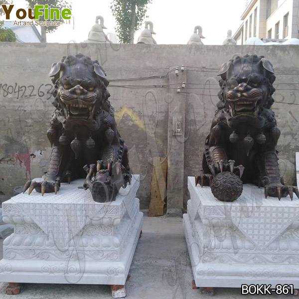 Outdoor Large Bronze Chinese Lions Statue for Decor from Factory Supply BOKK-861