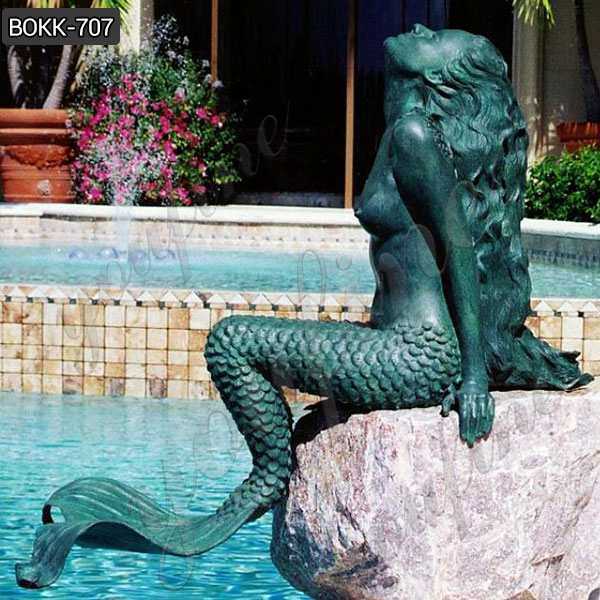 Outdoor Life Size Casting Bronze Mermaid Sculpture Design Wholesale BOKK-707