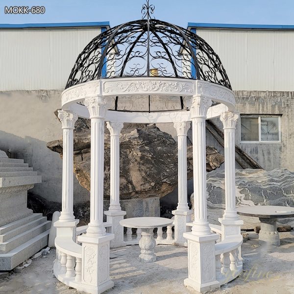 Outdoor Marble Garden Column Gazebo