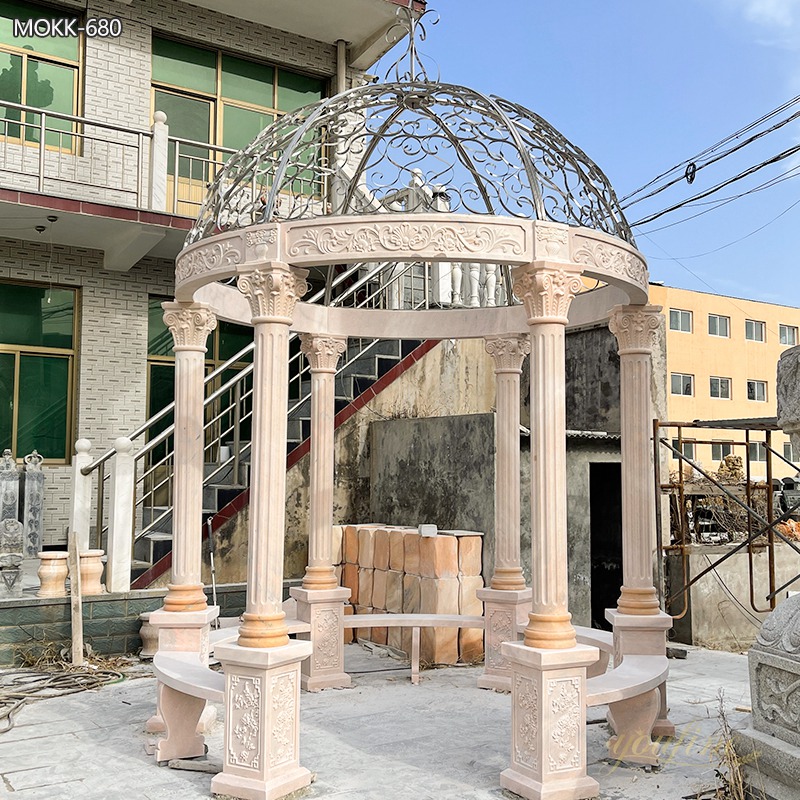 Outdoor Marble Garden Column Gazebo