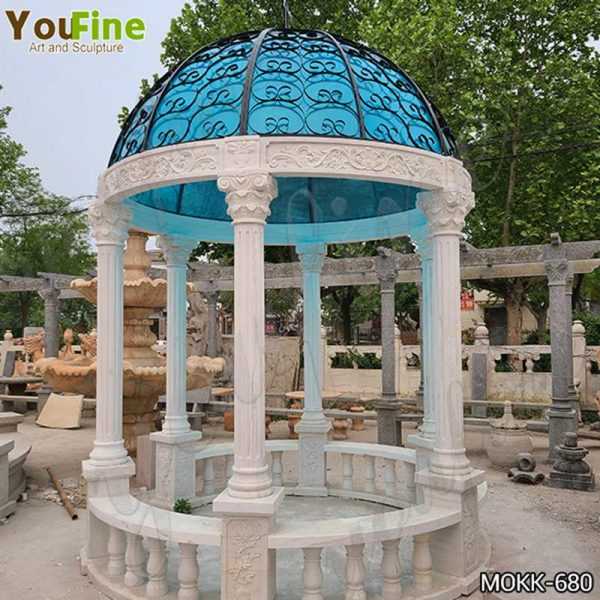 Outdoor Marble Garden Column Gazebo