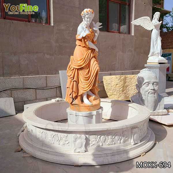 Outdoor Marble Lady Statue Fountain for Garden for Sale MOKK-694