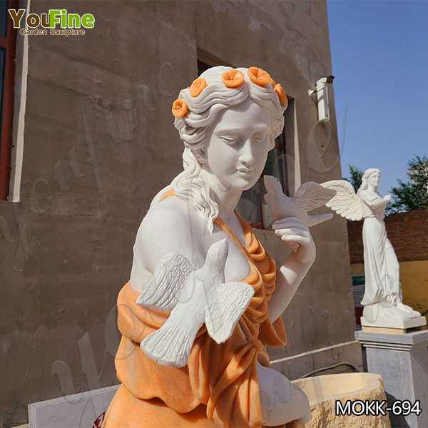 Outdoor Marble Lady Statue Fountain for Garden