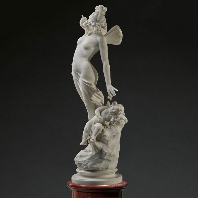Psyche waking Cupid Garden statue