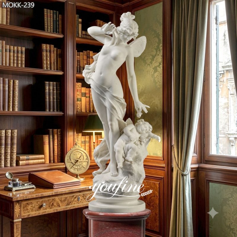 Psyche waking Cupid sculpture