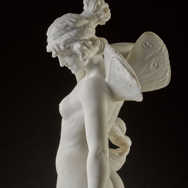 Psyche waking Cupid statue details