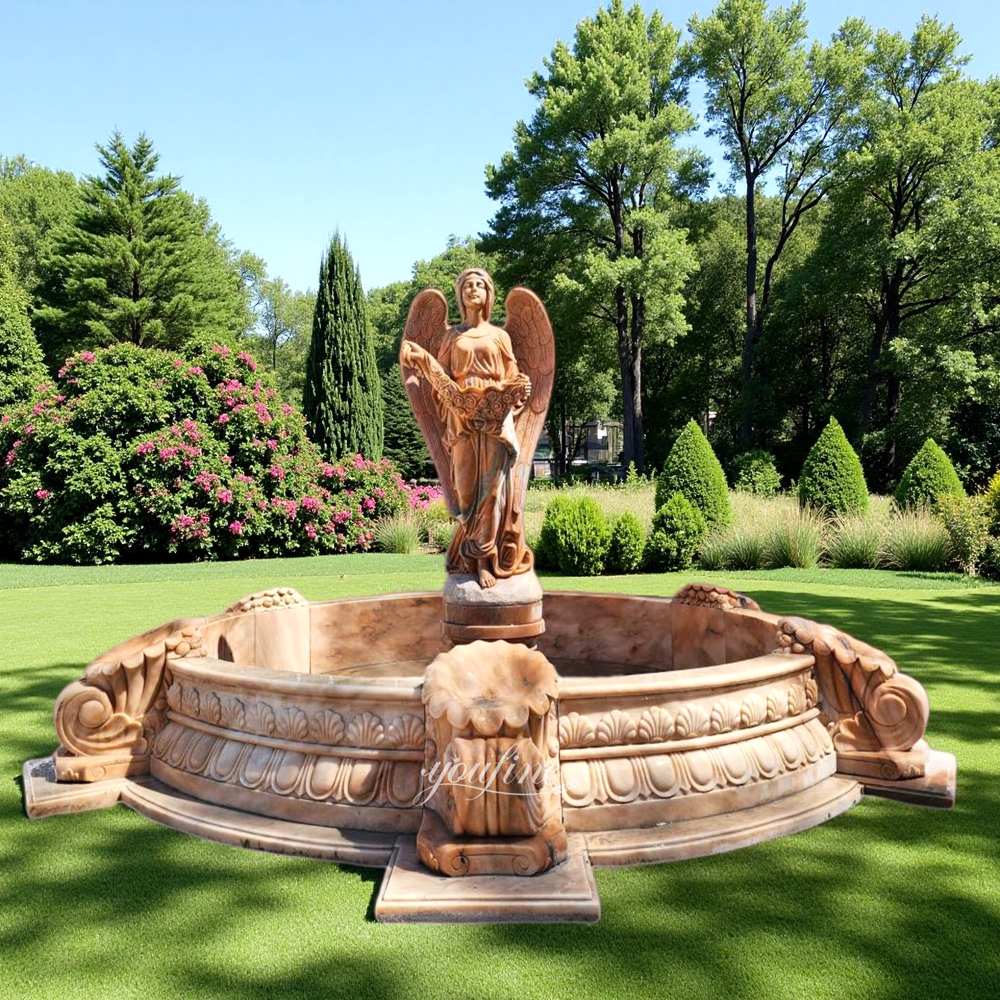 Sunset Red Marble Angel Fountain
