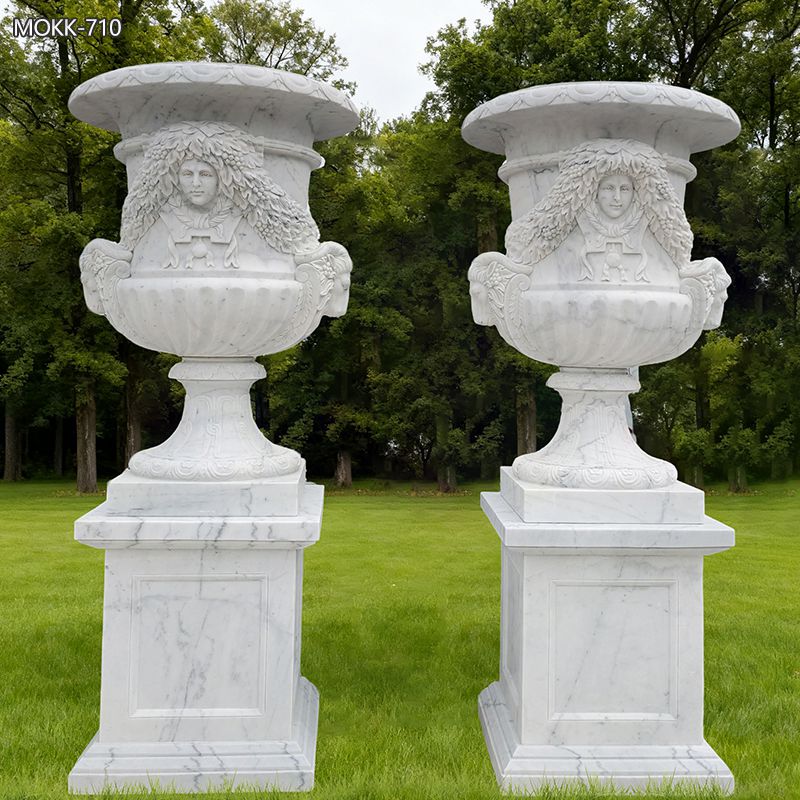 large White Marble Planter Pots