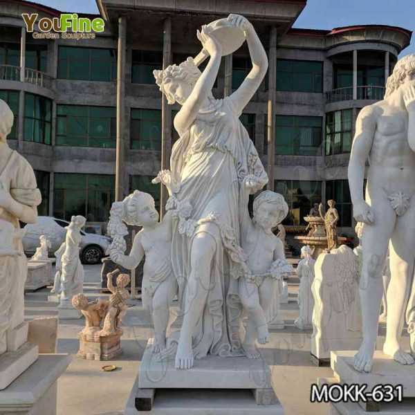 White Marble Woman with Child Statue for Sale