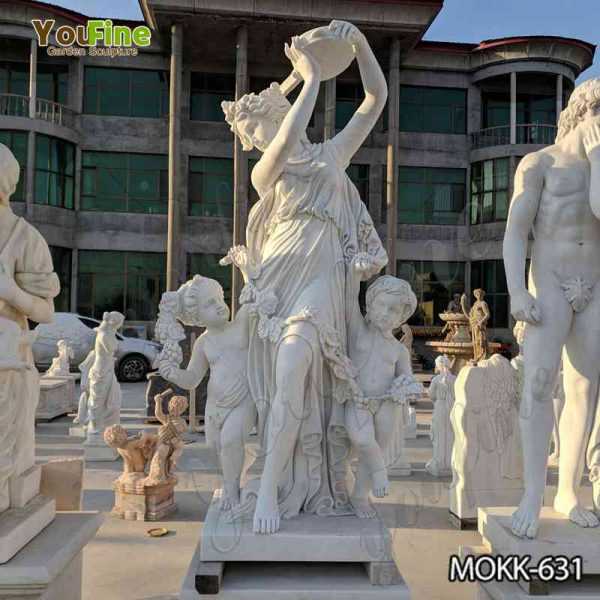 Hand Carved White Marble Woman with Child Statue for Sale MOKK-631