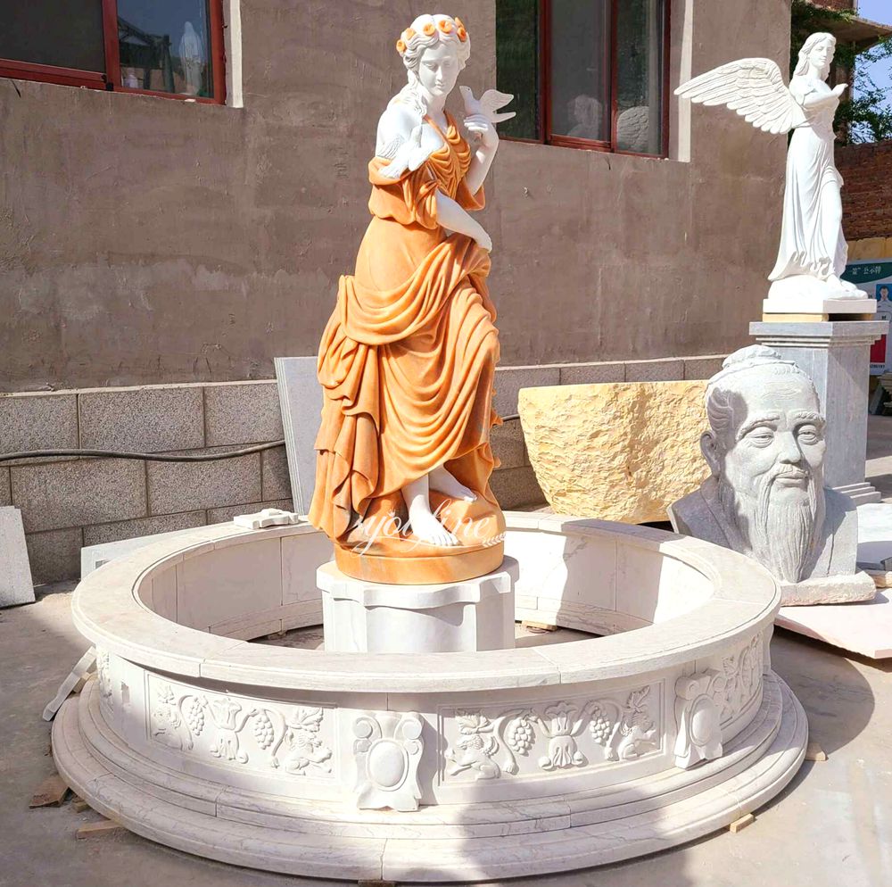 Beautiful Woman Holding Dove Sculpture Fountain factory