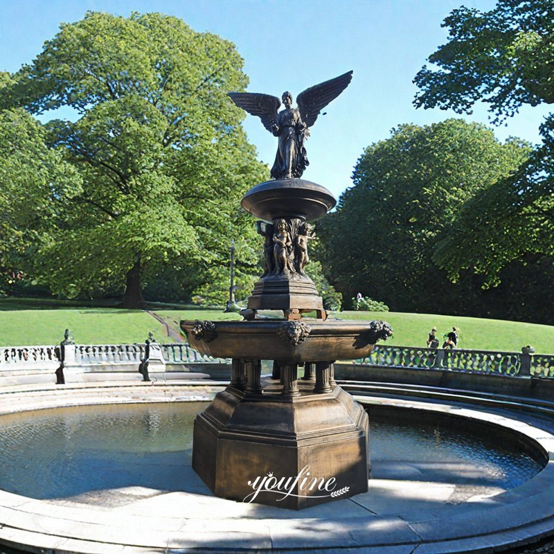 bronze Angel of the Warters statues fountain