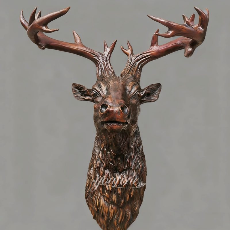 bronze deer head